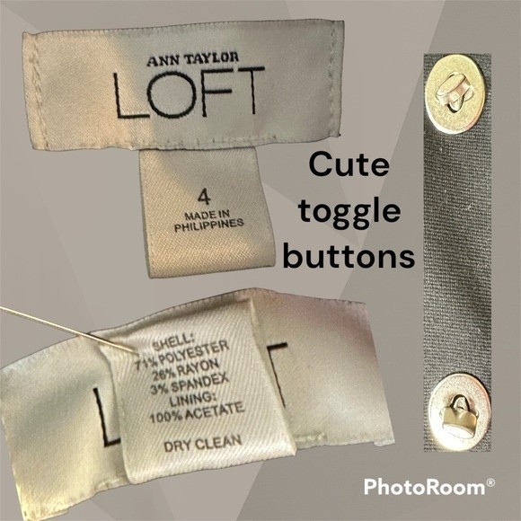 Women’s Blk Fitted Blazer W/Silver Toggle Closures by Ann Taylor Loft Sz 4 - Picture 4 of 4